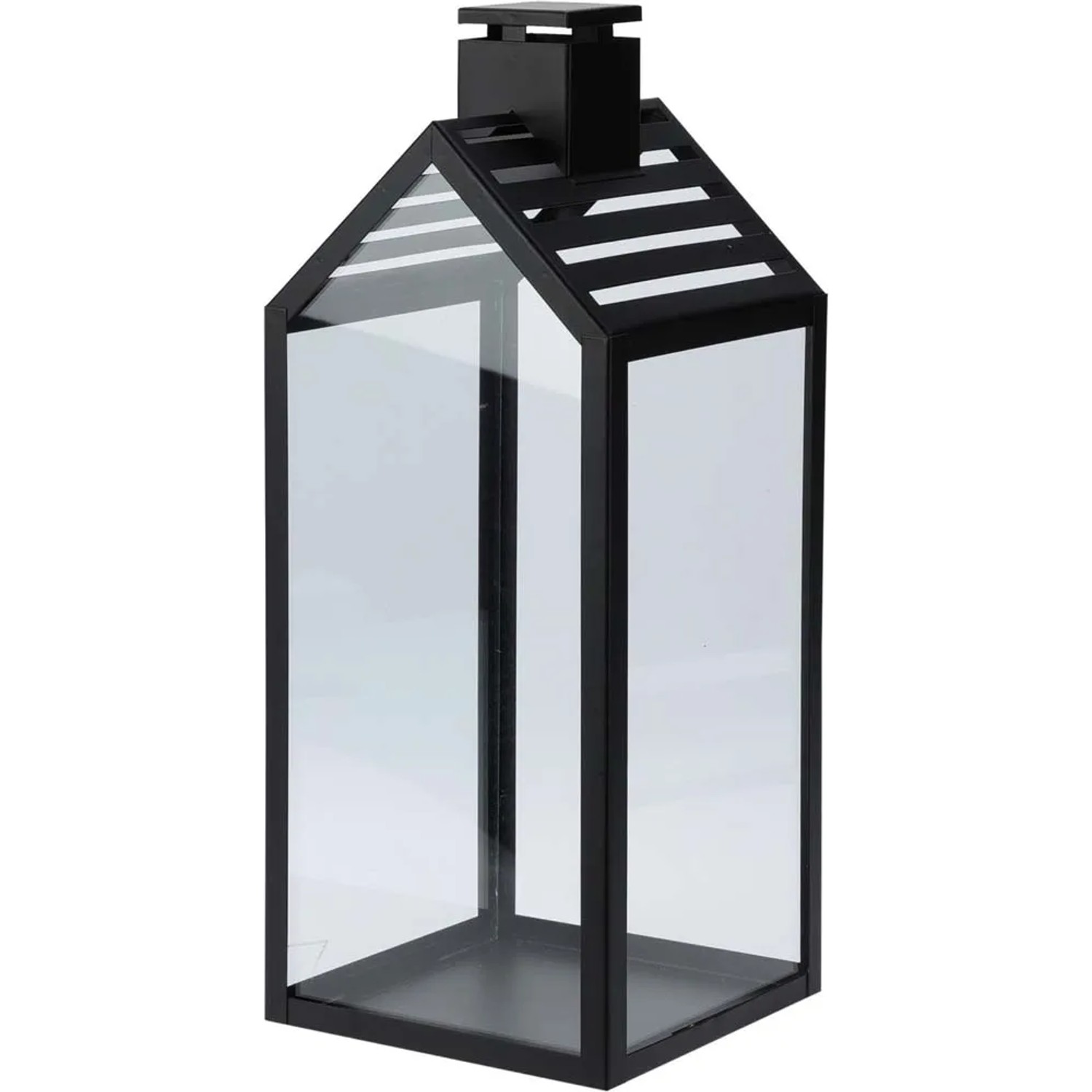 Lampion Naria metalowy czarny M - 14 x 14 x 32 cm