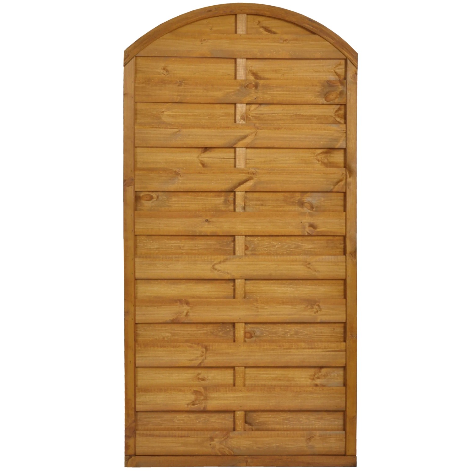 Sobex Płot pełny Nole z łukiem złoty dąb - 90 x 180/160 cm