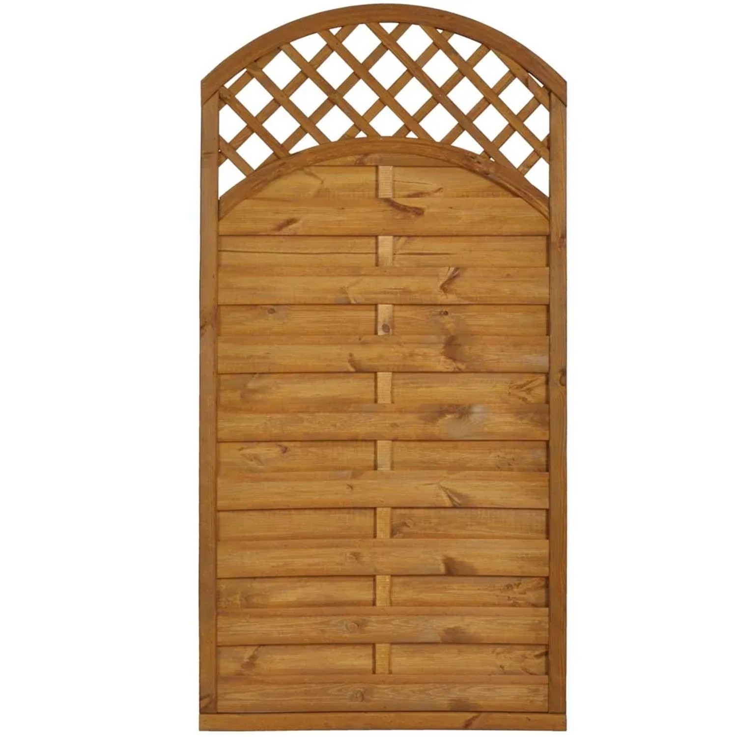 Sobex Płot ażurowy Nole z łukiem złoty dąb - 90 x 180/160 cm
