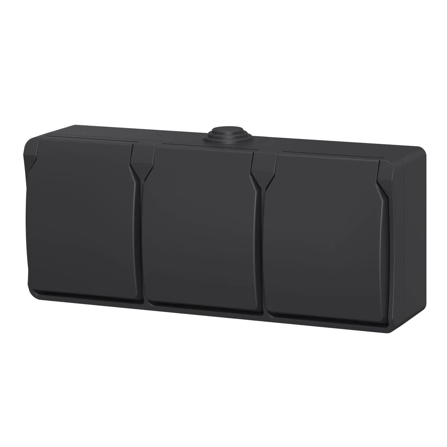 Düwi Gniazdo Aqua Plus potrójne 2P+Z antracytowe IP44