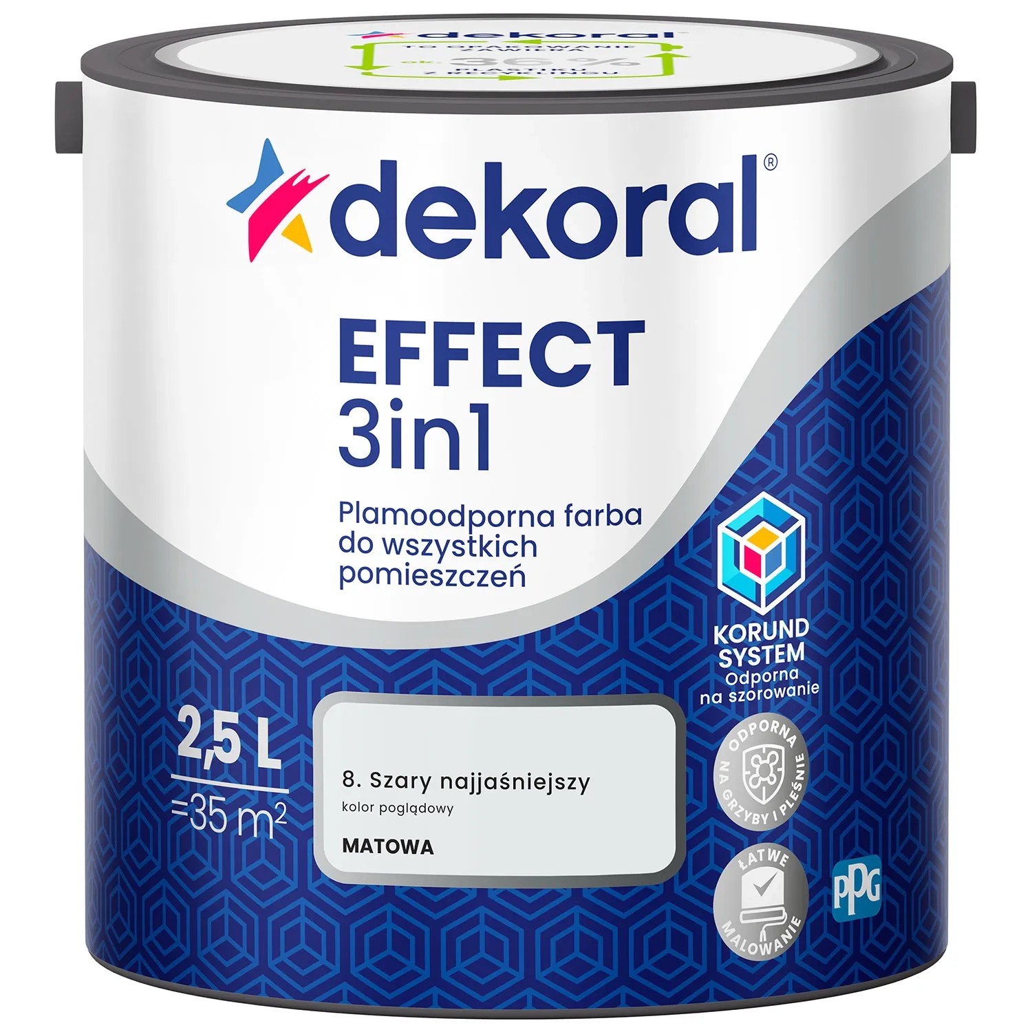 Farba Dekoral Effect 3w1 szary najjaśniejszy 2,5l