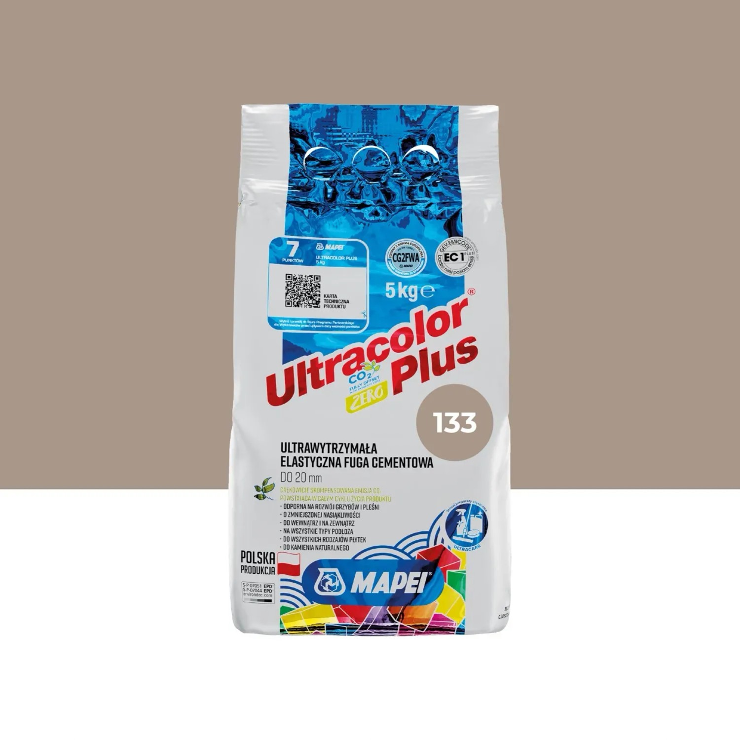 Mapei Fuga elastyczna UltraColor Plus 133 piasek 5 kg