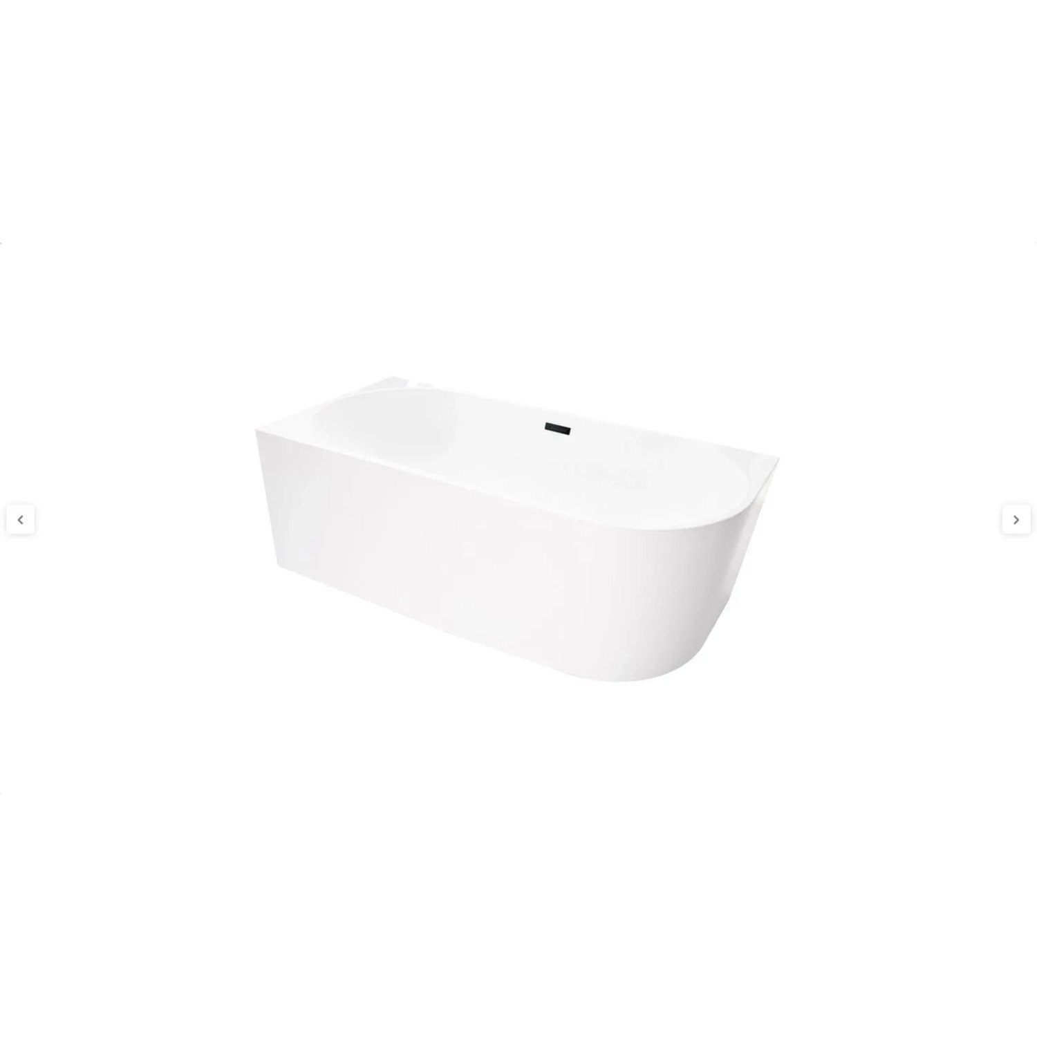 Wanna Pula Lewa 170 wolnostojąca przyścienna biała czarny 170 x 80