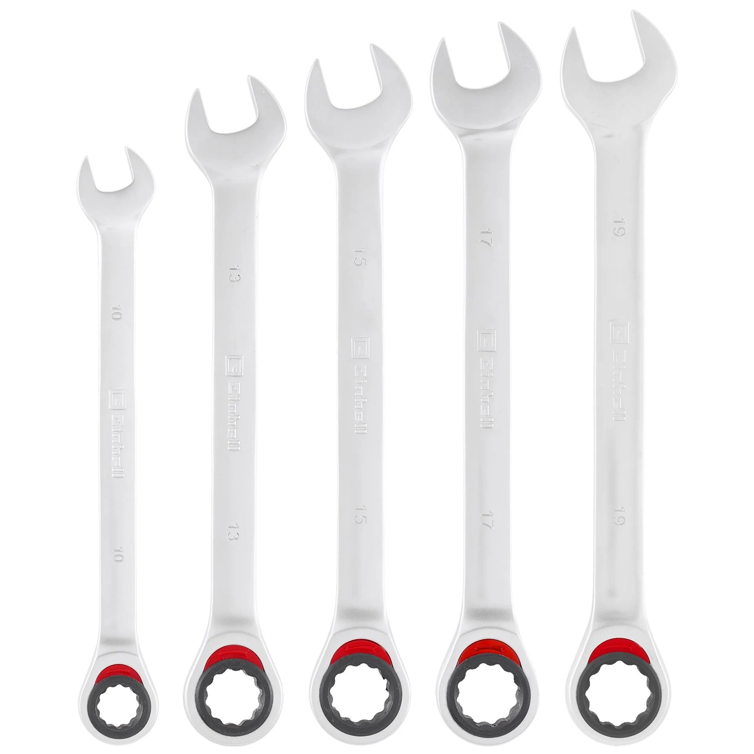 Einhell Zestaw kluczy płasko-oczkowych z grzechotką 10-19 mm - 5 szt.