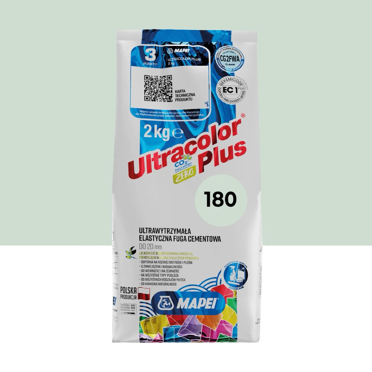 Mapei Fuga elastyczna UltraColor Plus 180 mięta 2 kg