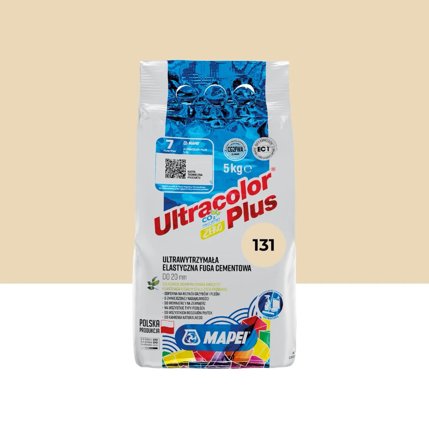 Mapei Fuga elastyczna UltraColor Plus 131 wanilia 5 kg