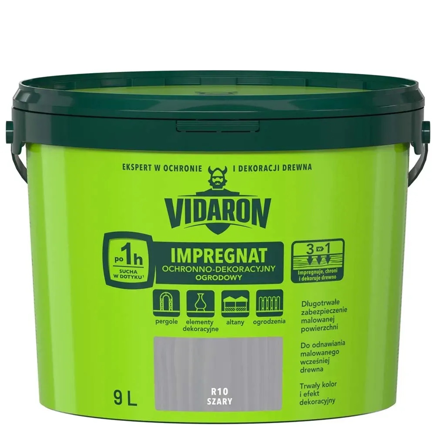 Impregnat Ogrodowy Vidaron szary 9l