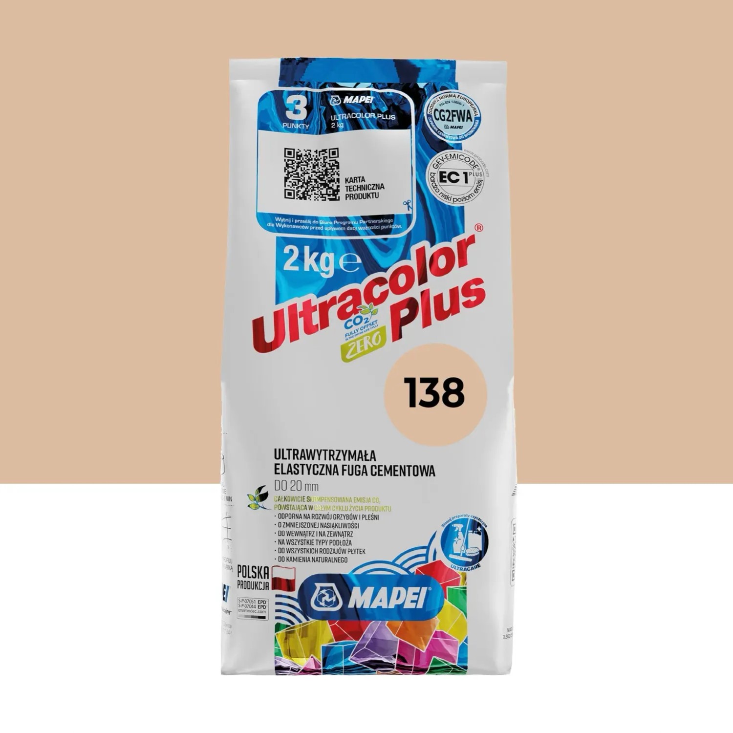 Mapei Fuga elastyczna Ultra Color 138 migdałowy 2 kg
