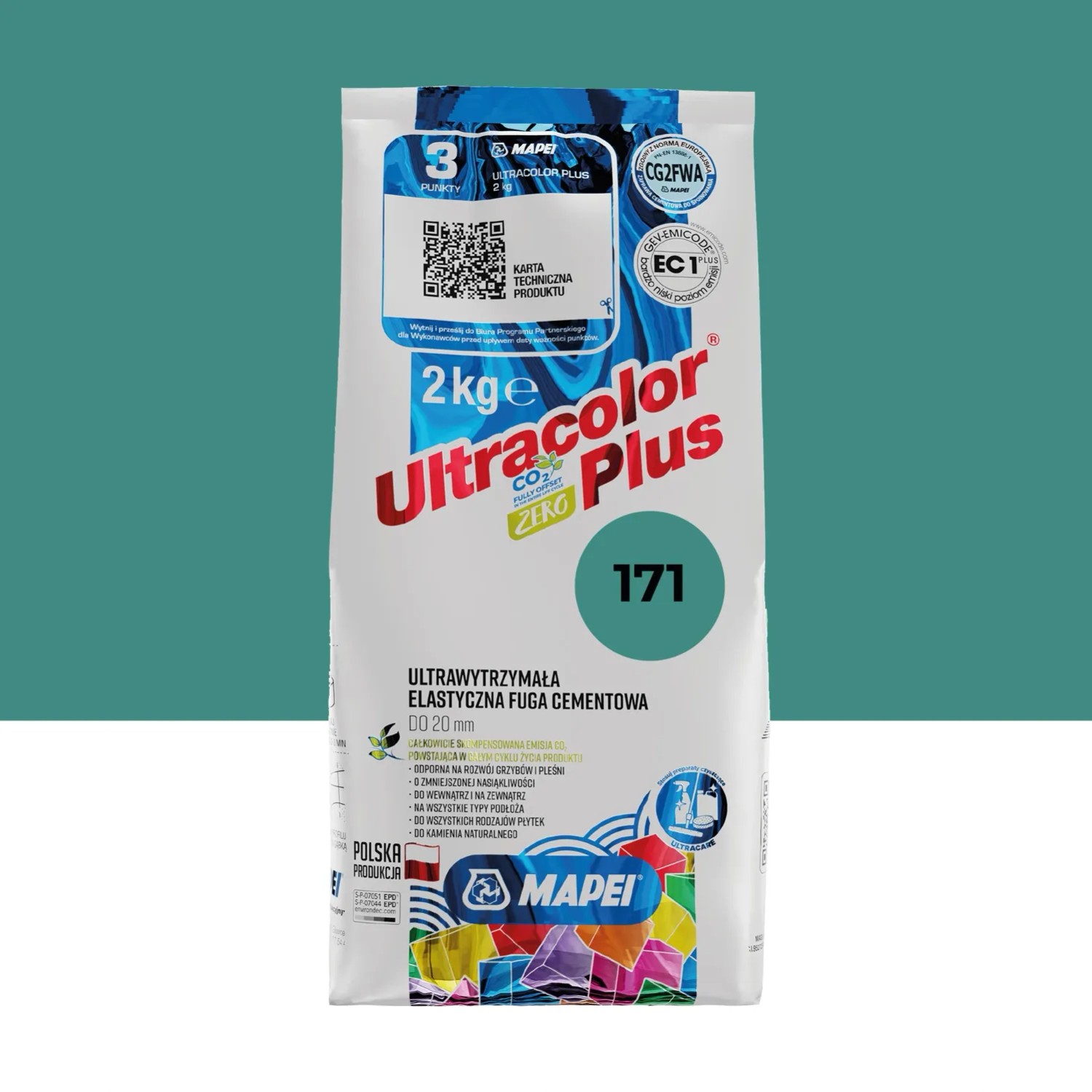 Mapei Fuga elastyczna UltraColor 171 turkus 2 kg
