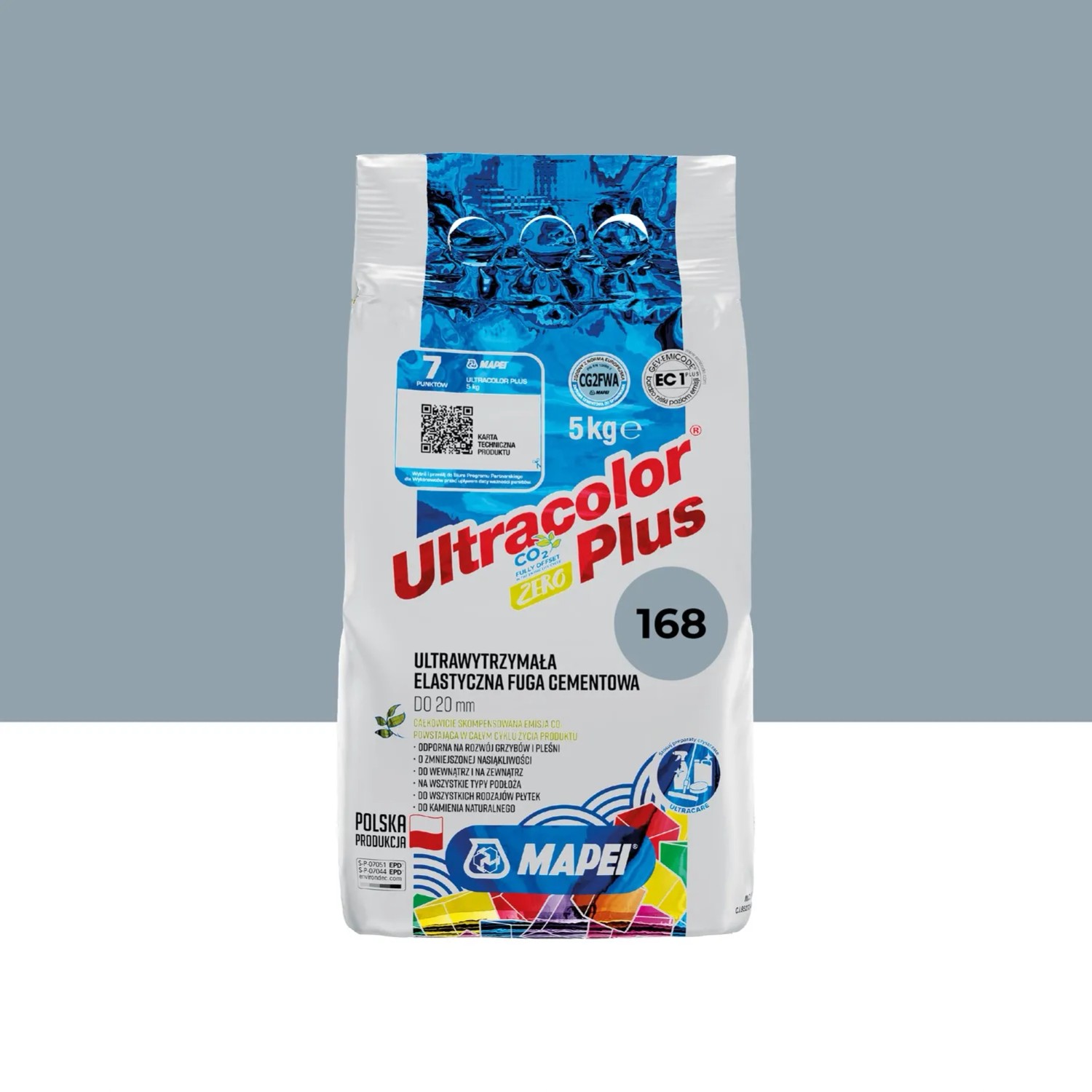 Mapei Fuga elastyczna UltraColor 168 błęk cerul 5 kg