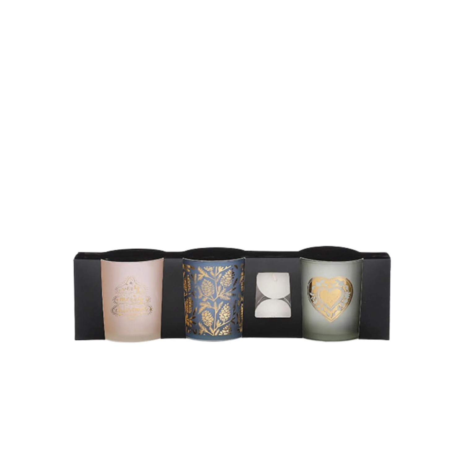 Świeczniki szklane na tealight 3 kolory 8 x 7 cm