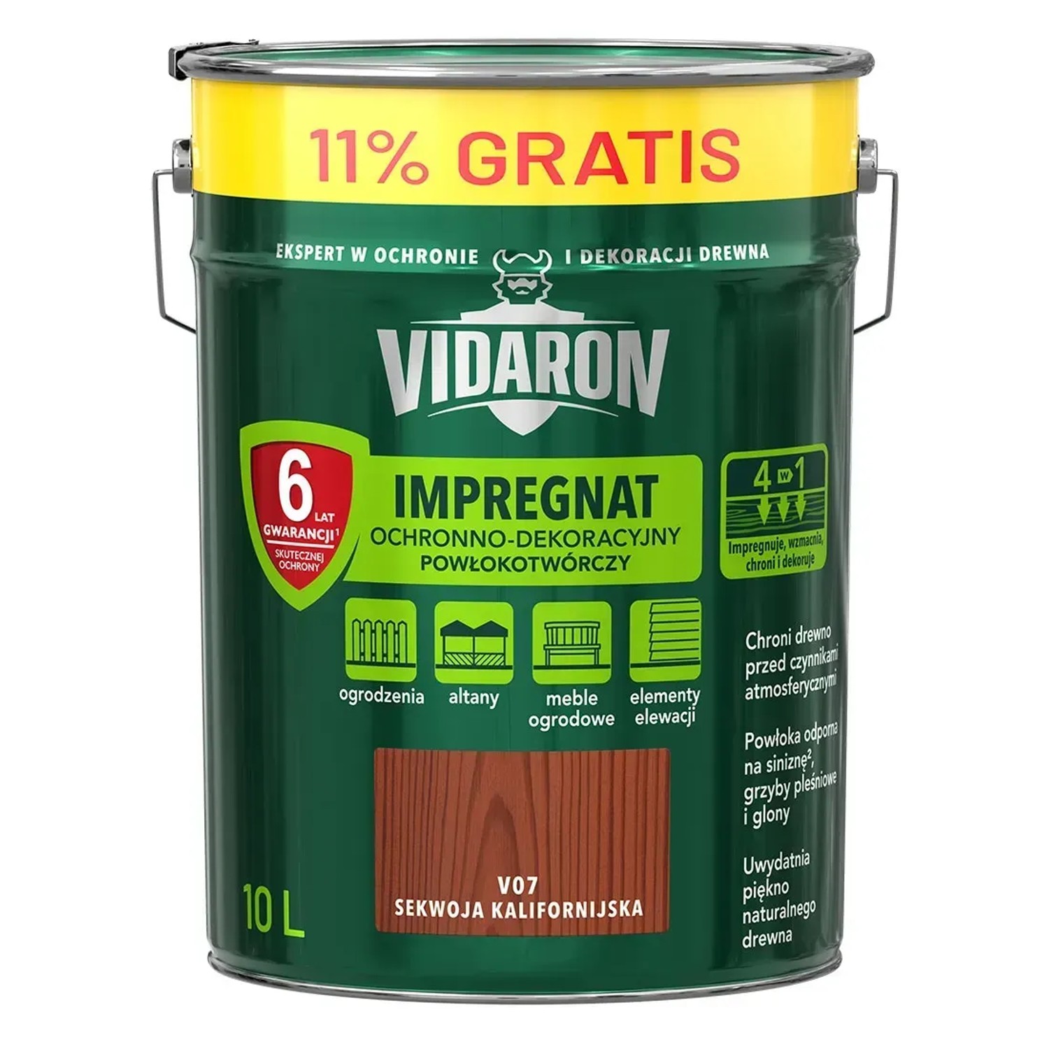 Vidaron Impregnat do drewna powłokotwórczy sekwoja kalifornijska - 10L