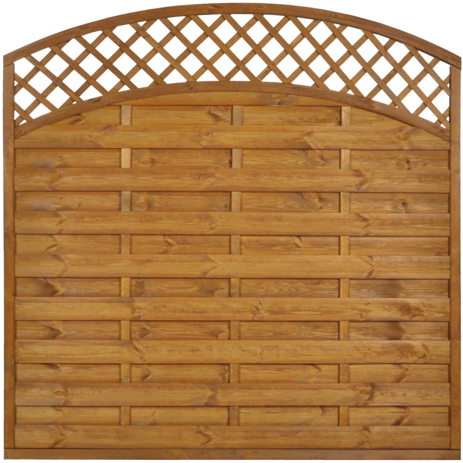 Sobex Płot ażurowy Nole z łukiem złoty dąb - 180 x 180/160 cm