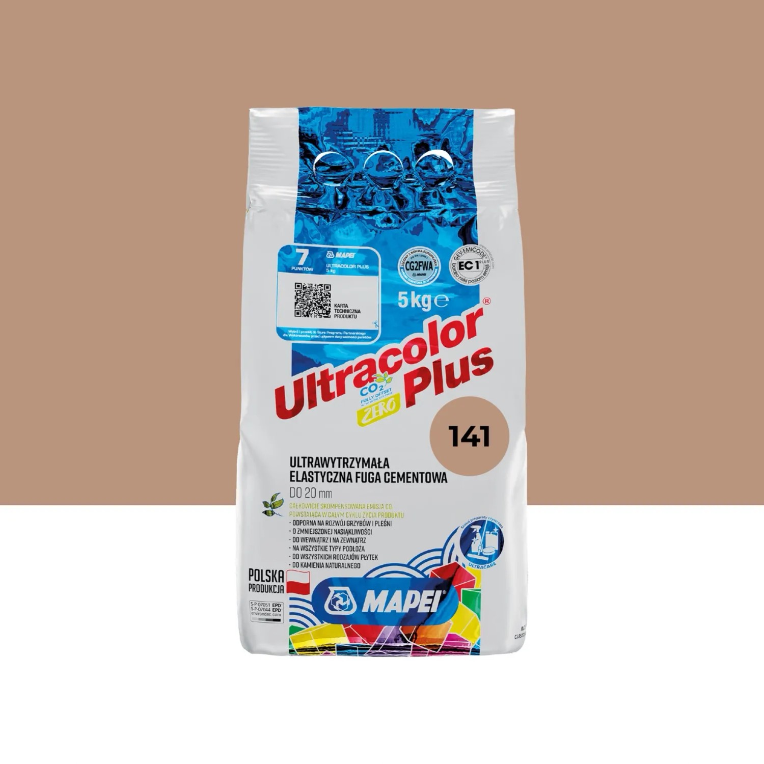 Mapei Fuga elastyczna UltraColor Plus 141 karmel 5 kg