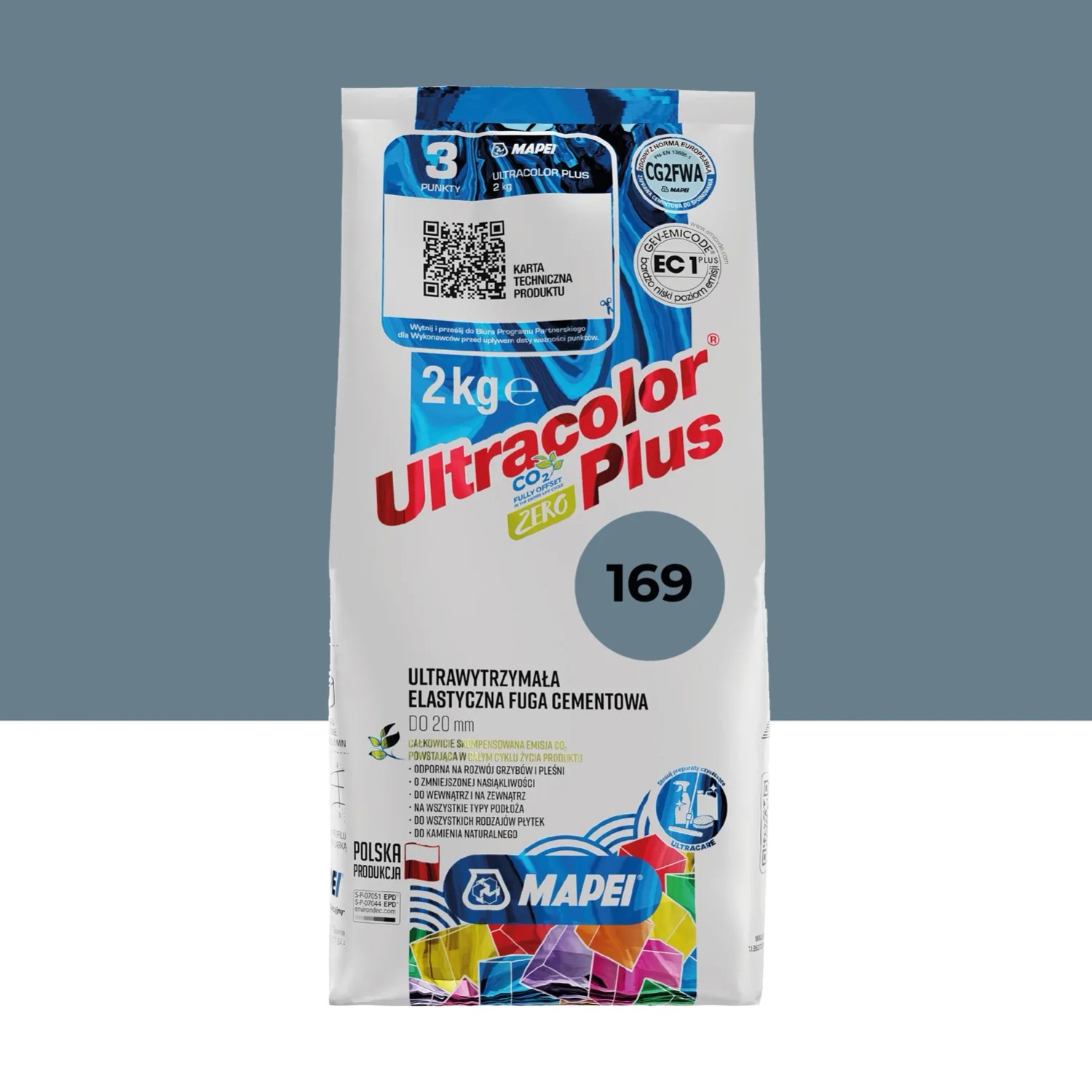 Mapei Fuga elastyczna UltraColor 169 stalowy niebieski 2 kg