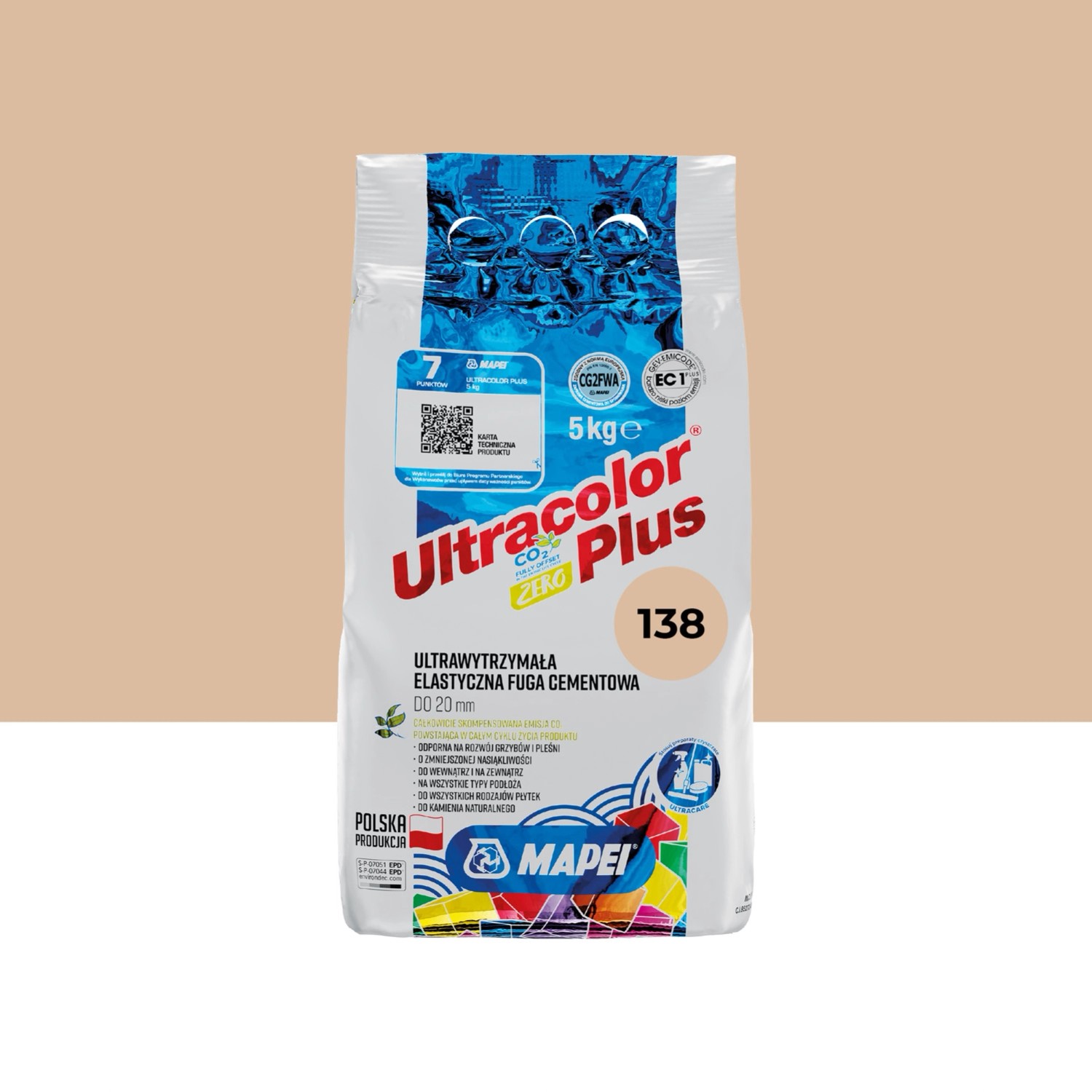 Mapei Fuga elastyczna UltraColor 138 migdałowy 5 kg