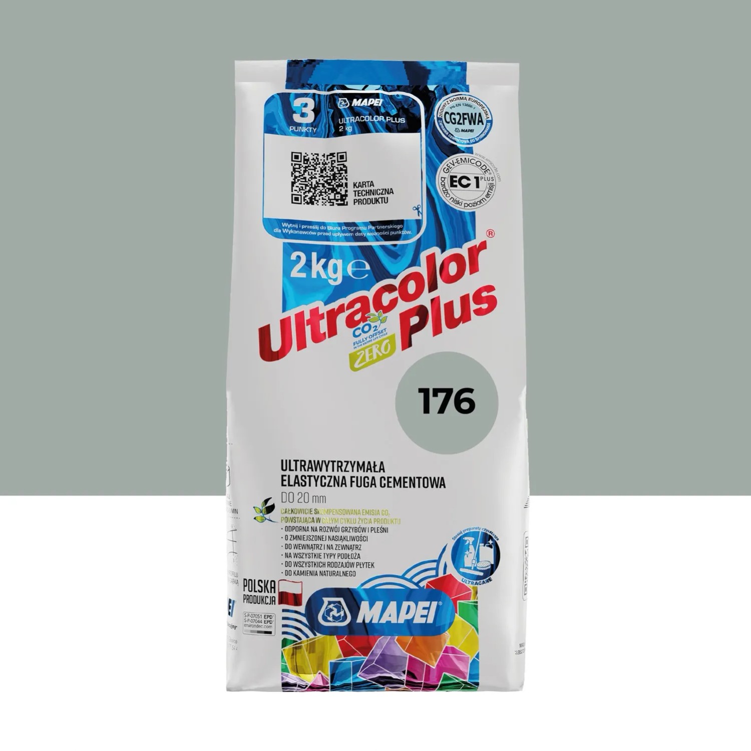 Mapei Fuga elastyczna UltraColor 176 zielonoszary 2 kg