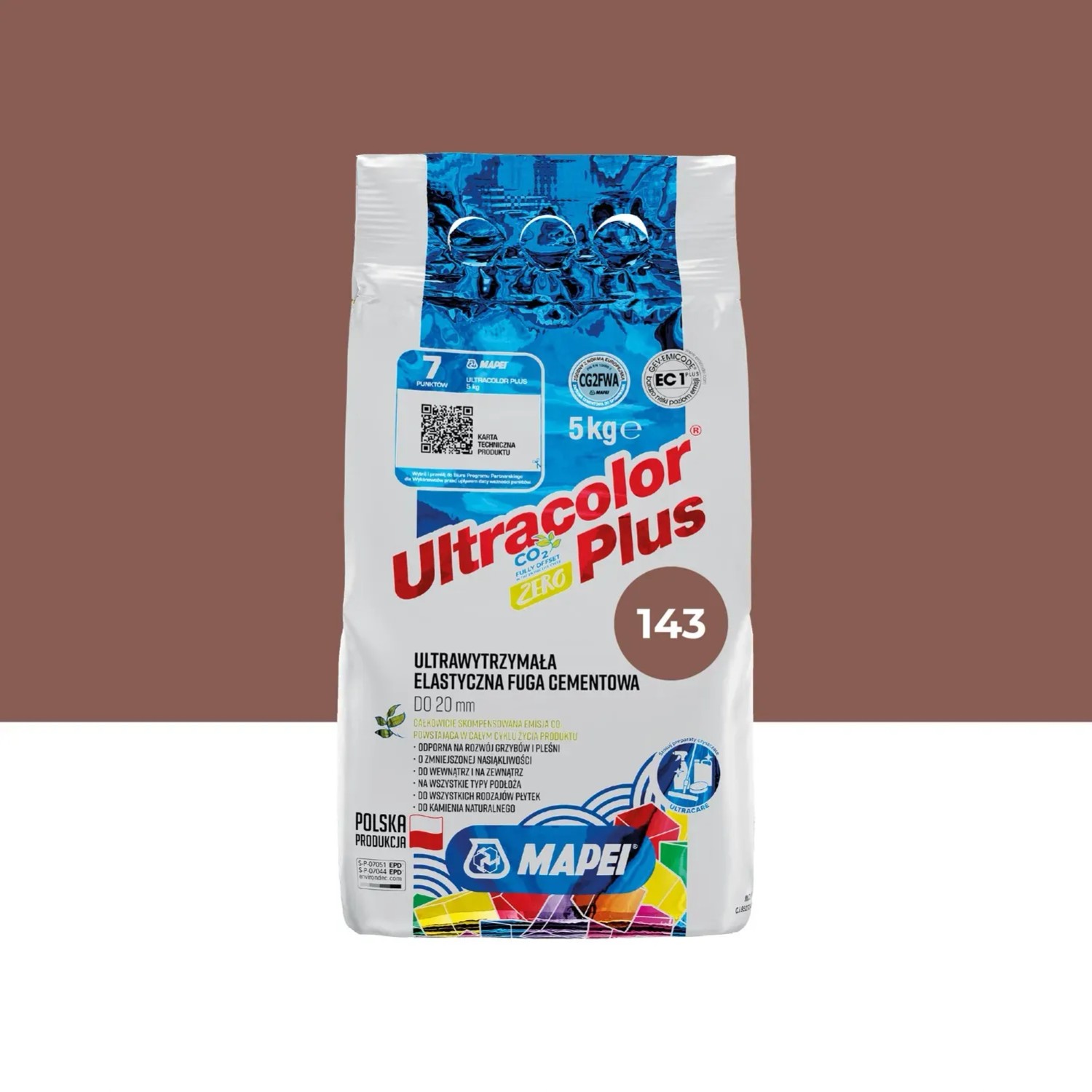 Mapei Fuga elastyczna UltraColor Plus 143 cynamon