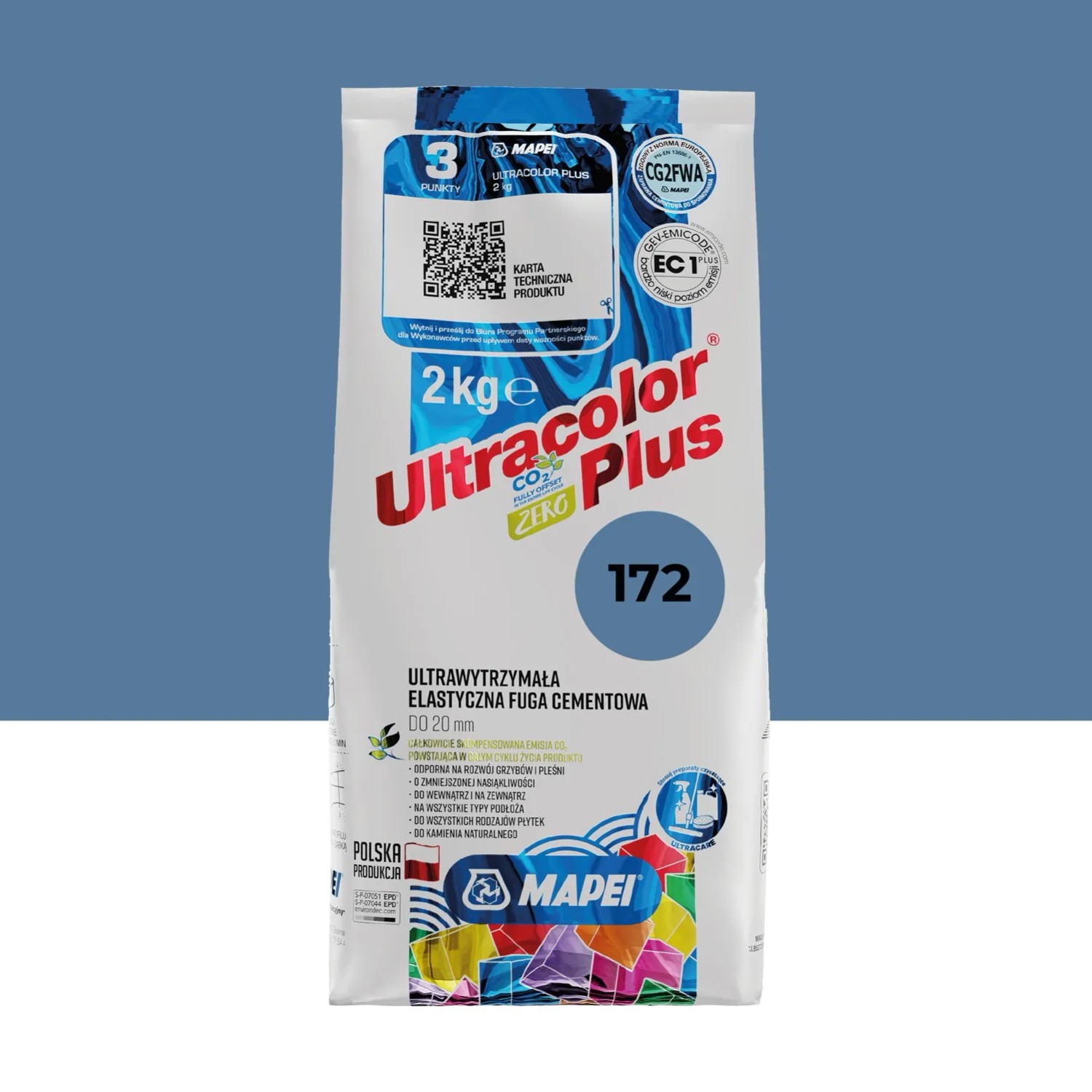 Mapei Fuga elastyczna UltraColor 172 niebieski 2 kg