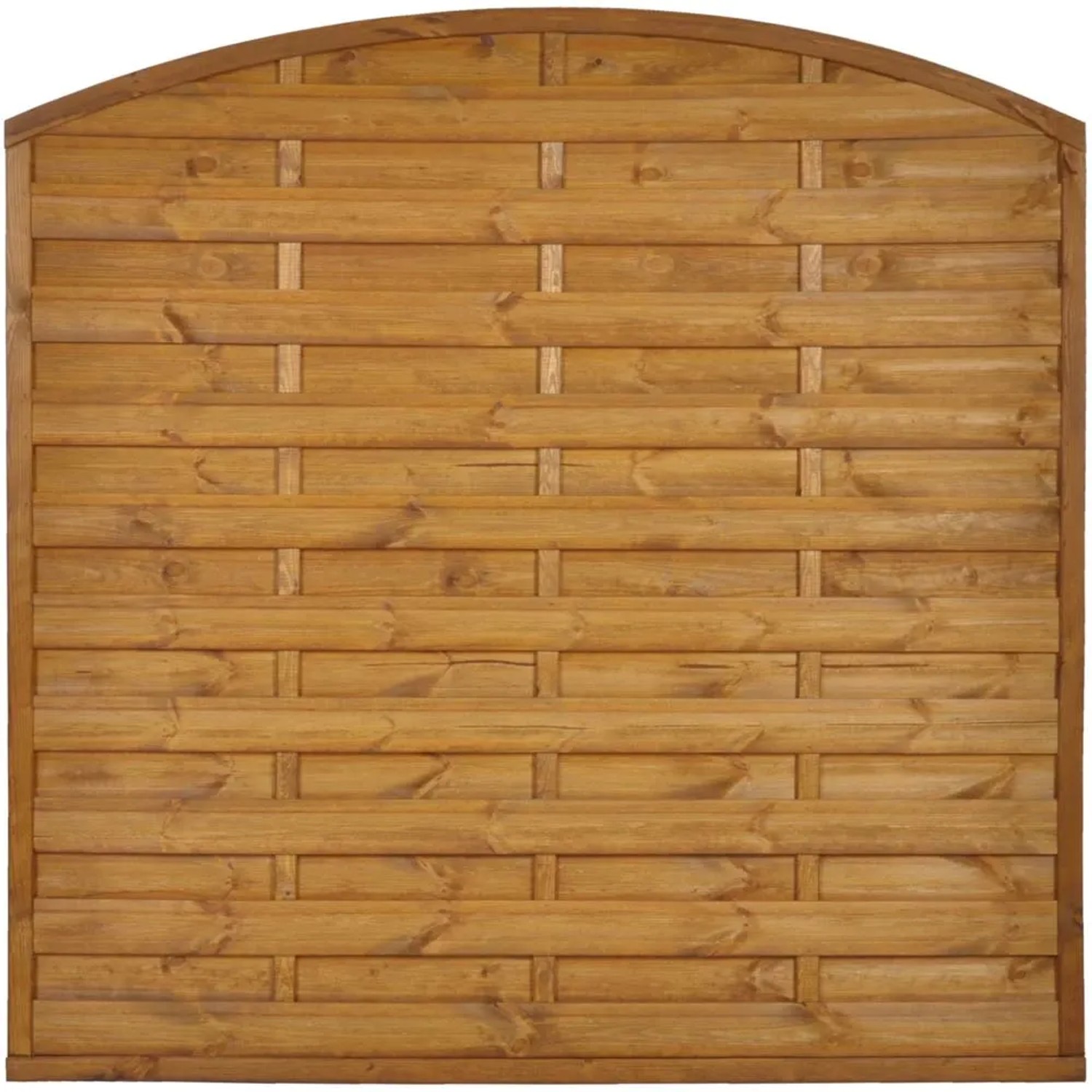 Sobex Płot pełny Nole z łukiem złoty dąb - 180 x 180/160 cm