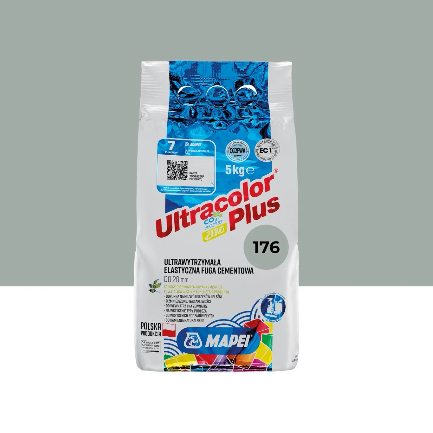 Mapei Fuga elastyczna UltraColor 176 zielonoszary 5 kg