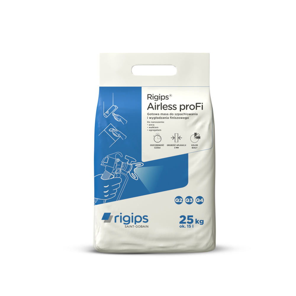 RIGIPS AIRLESS PROFI 25KG GOTOWA MASA SZPACHLOWA GŁADŹ Q2-Q4