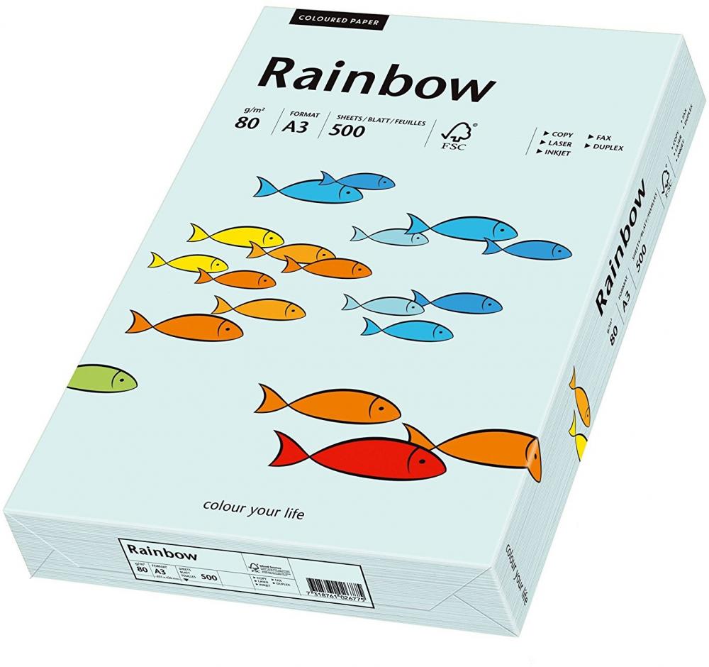 Papier kolorowy Rainbow, A3, 80g/m2, 500 arkuszy, jasny niebieski (R82)