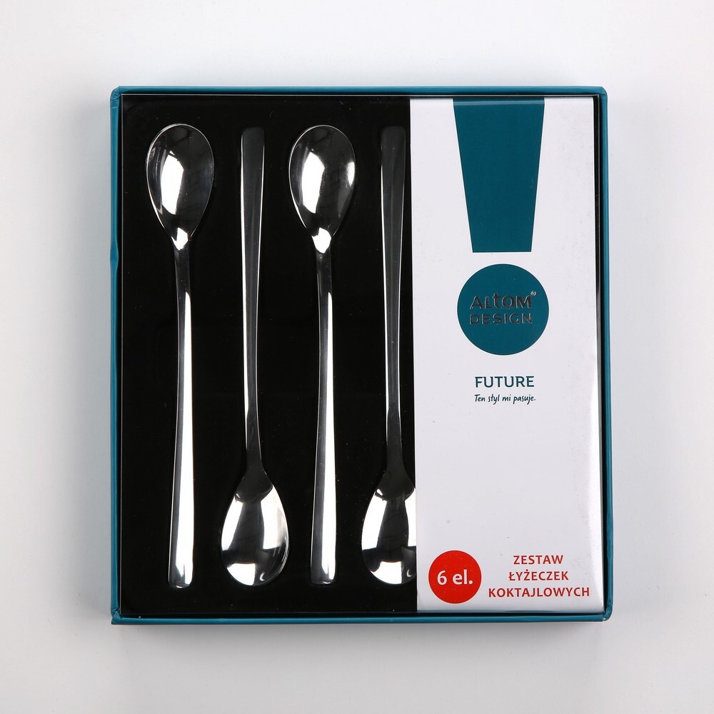 Łyżeczki koktajlowe Altom Design Future, 20cm, 6 sztuk, srebrny