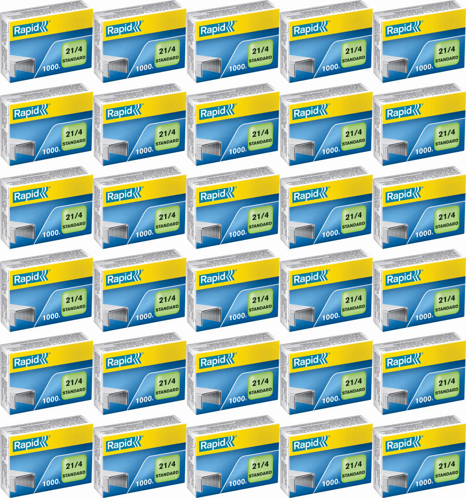 100x Zszywki Rapid Standard, 21/4 1M, 1000 sztuk, srebrny