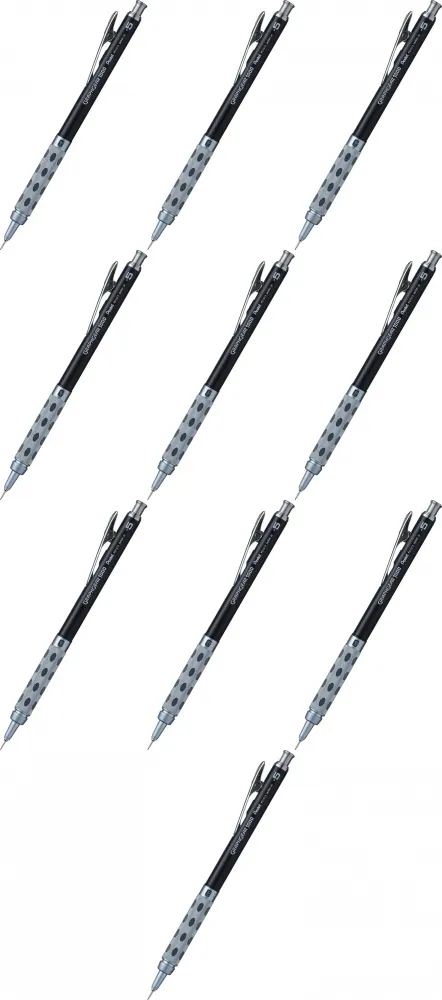 10x Ołówek automatyczny Pentel Graphgear 1000, 0.5mm, z gumką, czarny