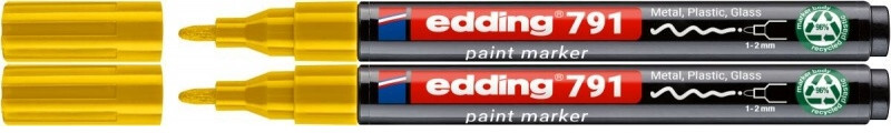 2x Marker olejowy edding e-791 PCR, okrągła, 1-2 mm, żółty