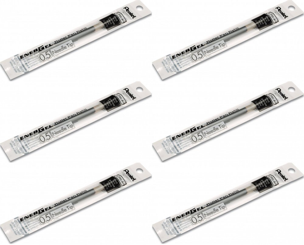 6x Wkład wymienny Pentel EnerGel LRN5, 0.5mm, czarny