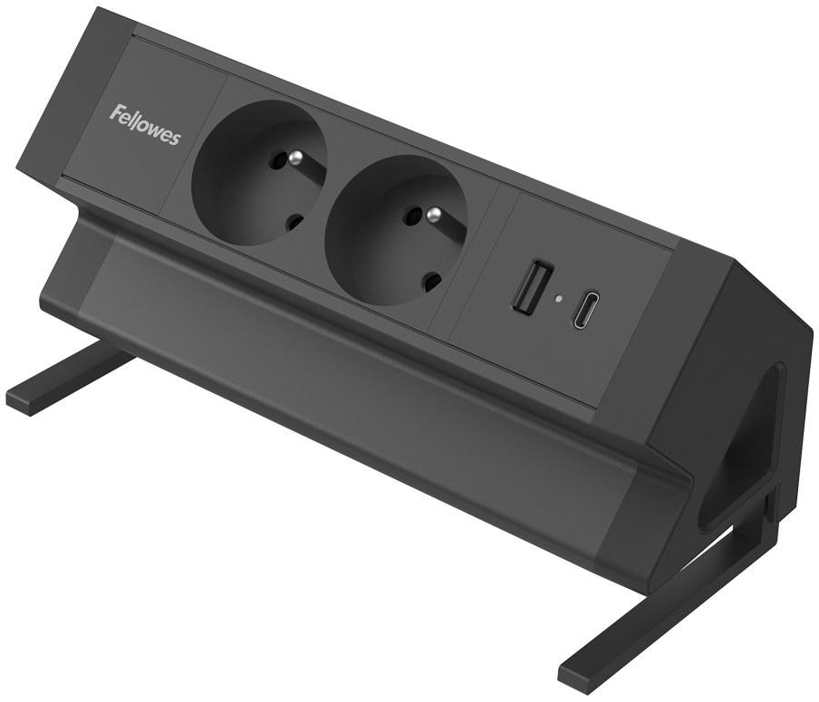 Listwa zasilająca na biurko Fellowes Power Desk 2, typ E, 2m, czarny