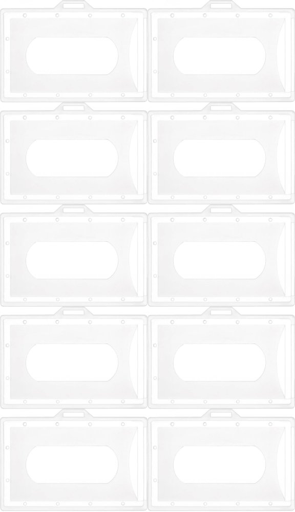 10x Holder do identyfikatorów Argo, bez taśmy, 92x59mm, 50 sztuk, przezroczysty