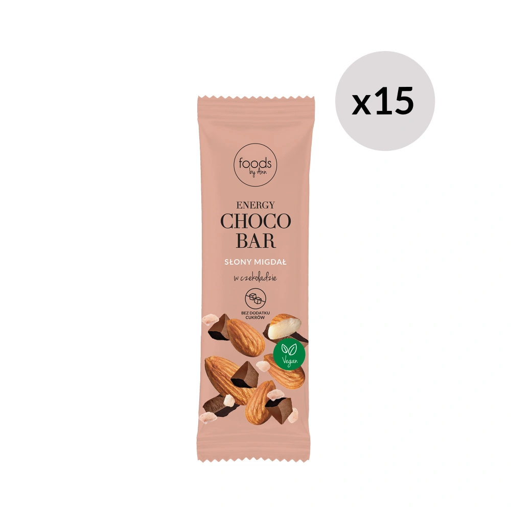 Energy Choco Bar słony migdał, 35 g x15