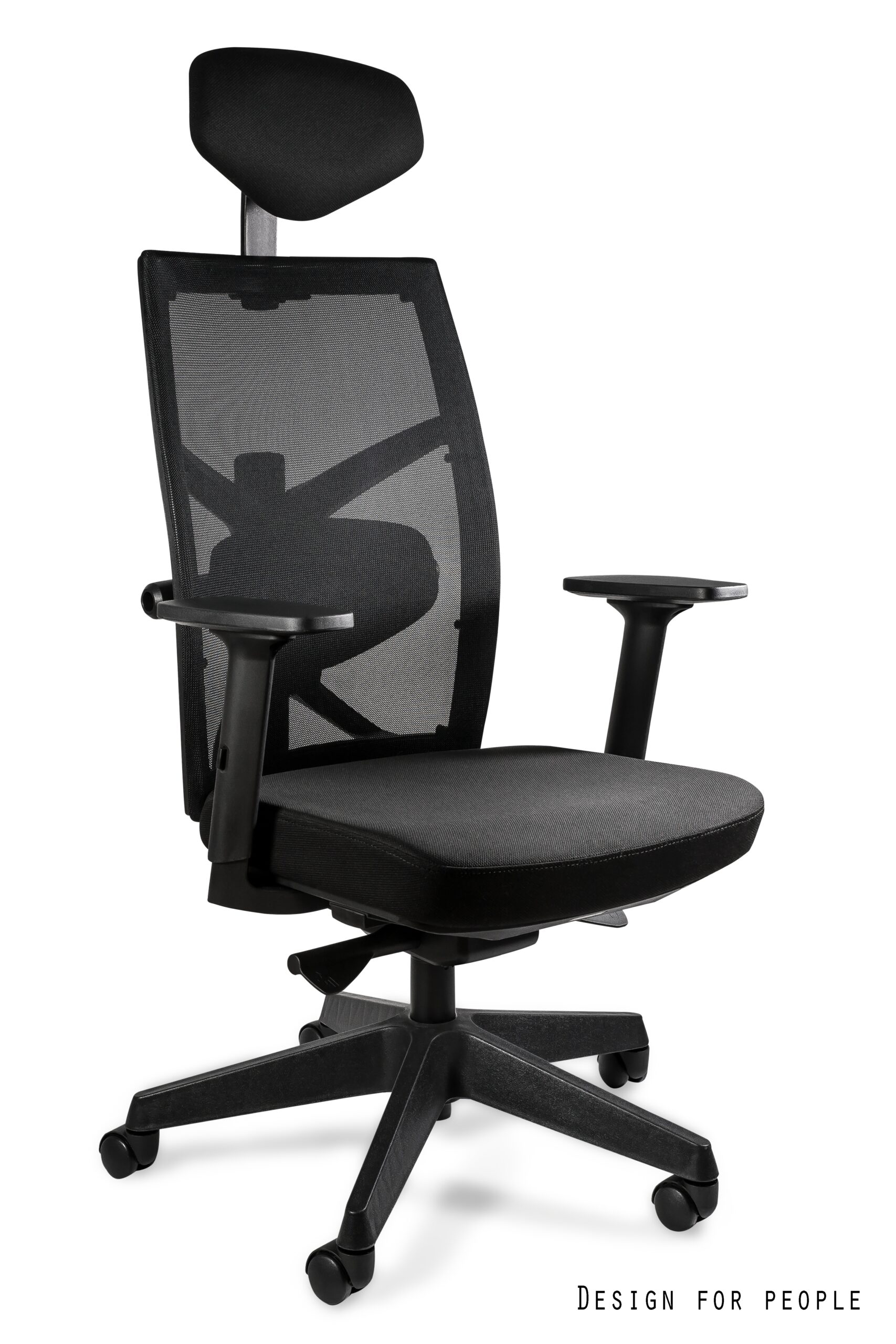 Fotel biurowy Tune, ergonomiczny, siatka/tkanina biały lub szary Unique