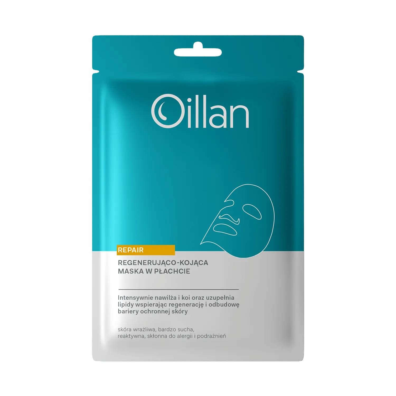 Oillan repair - regenerująco-kojąca maska w płachcie, 20 ml