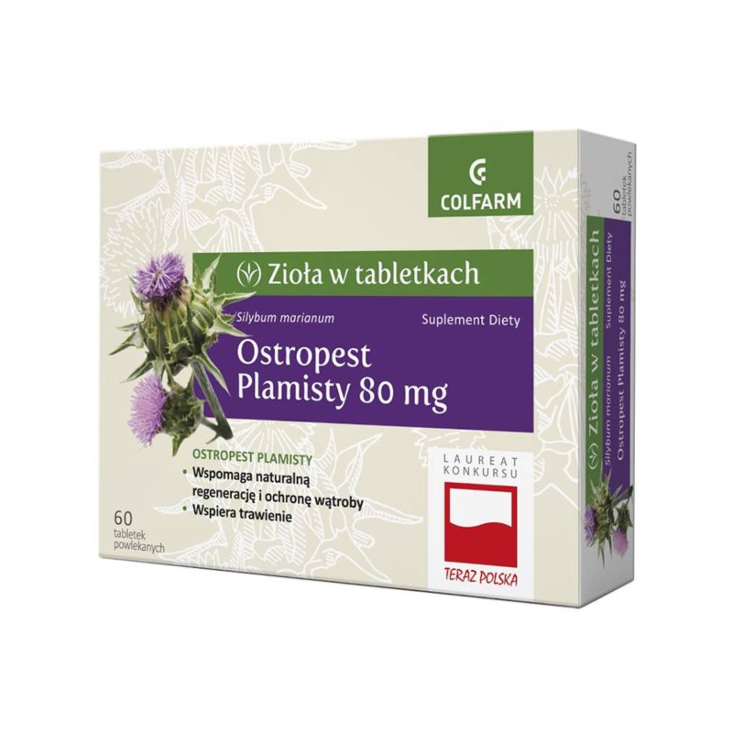 Ostropest plamisty 80 mg, 60 tabletek