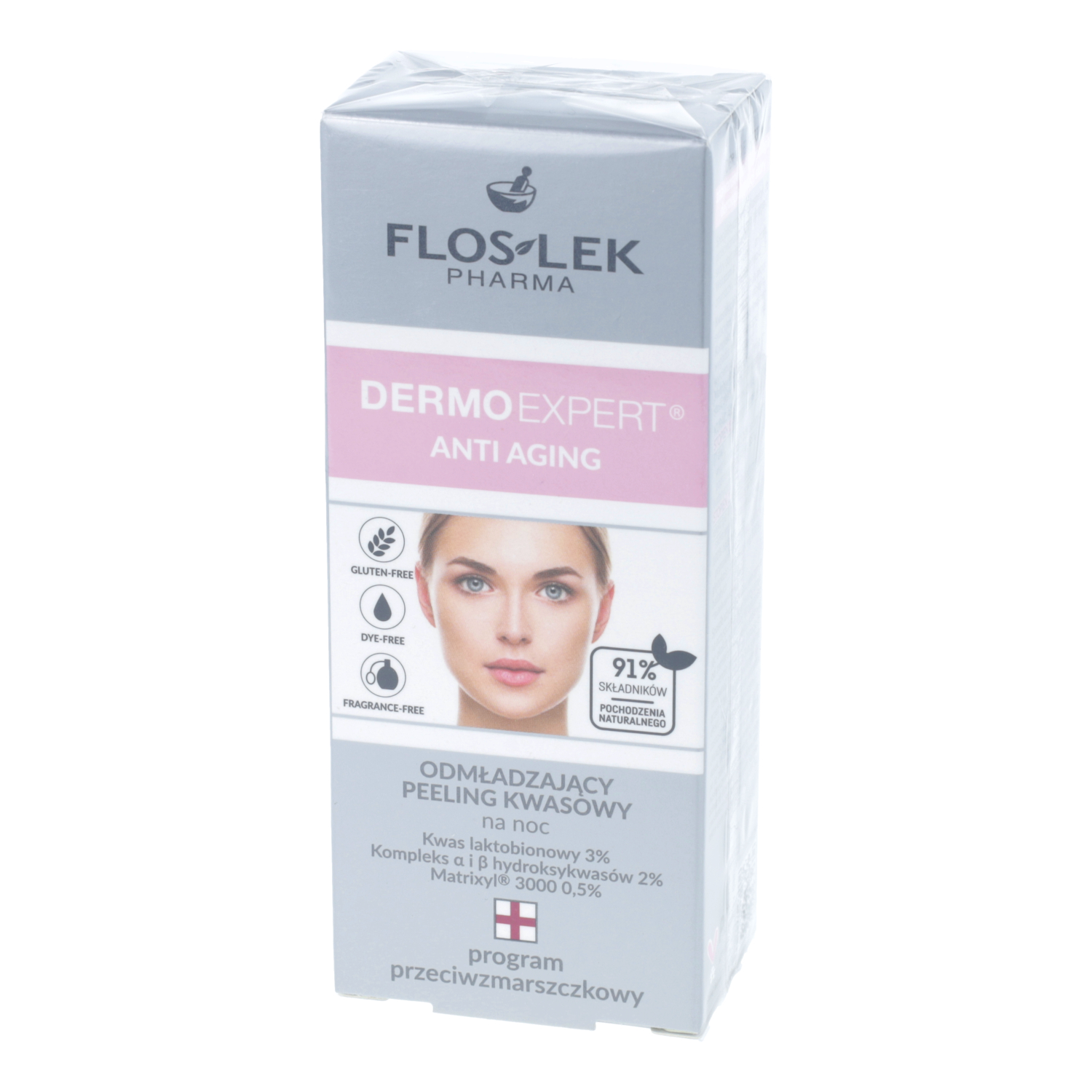 Floslek dermo expert anti aging - odmładzający peeling kwasowy na noc, 30 ml (data ważności: 31.07.2026)