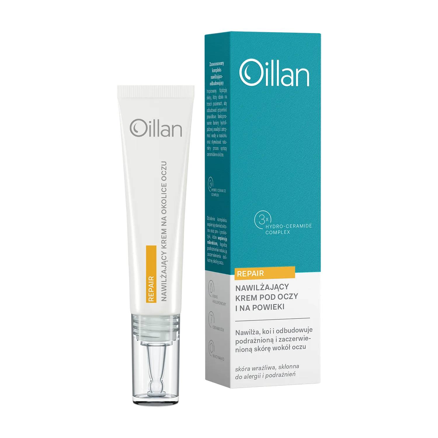 Oillan repair - nawilżający krem pod oczy i na powieki, 15 ml