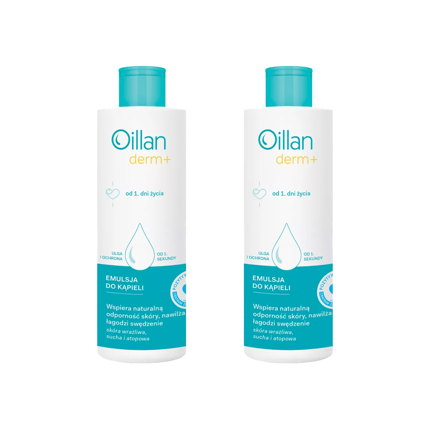 Zestaw: 2x oillan derm+ - emulsja do kąpieli, od 1. dnia życia, 400 ml