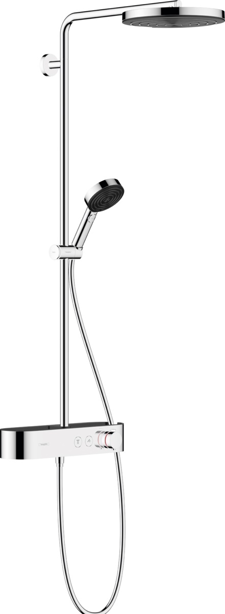 Hansgrohe Pulsify ShowerTablet Select EcoSmart zestaw prysznicowy ścienny termostatyczny z deszczownicą chrom 24221000