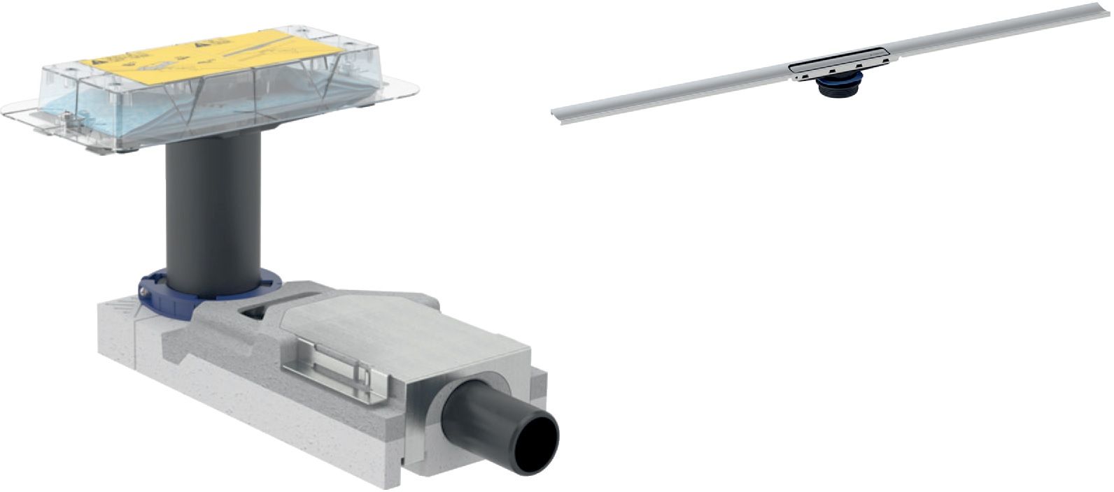 Zestaw Geberit CleanLine wpust prysznicowy z odpływem liniowym 110 cm stal (154.152.00.1, 154.502.KS.1)