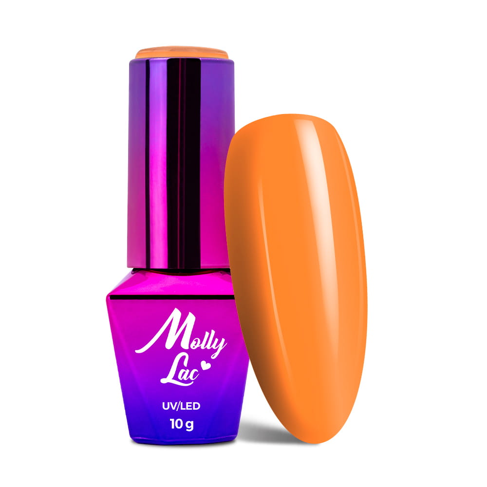 Lakier hybrydowy LED/UV Gel Polish MollyLac Bubble Tea Nr 133 Naranja 10 g