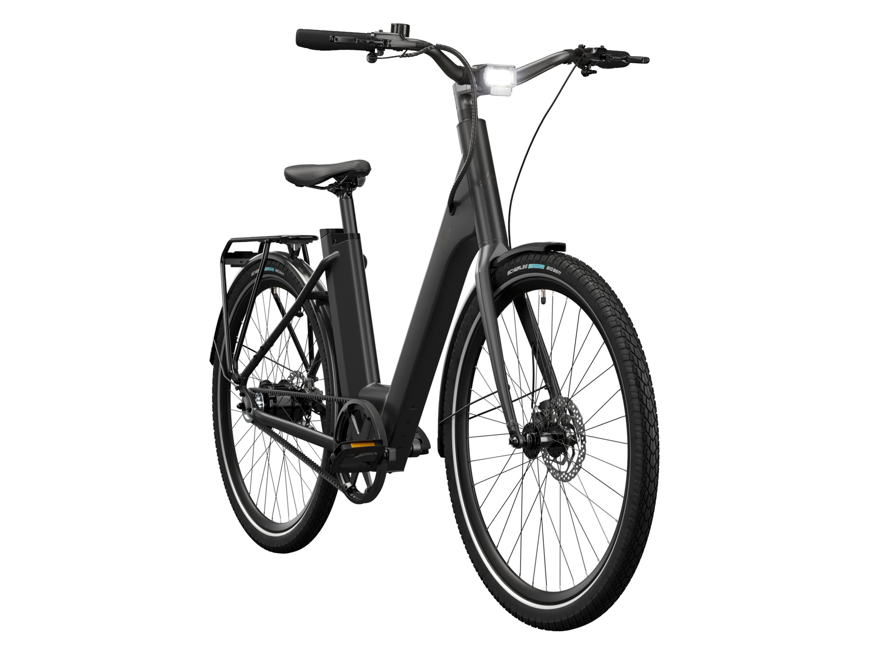 Crivit Rower elektryczny miejski Y.3 Gates z napędem na pasku, 355 Wh All black