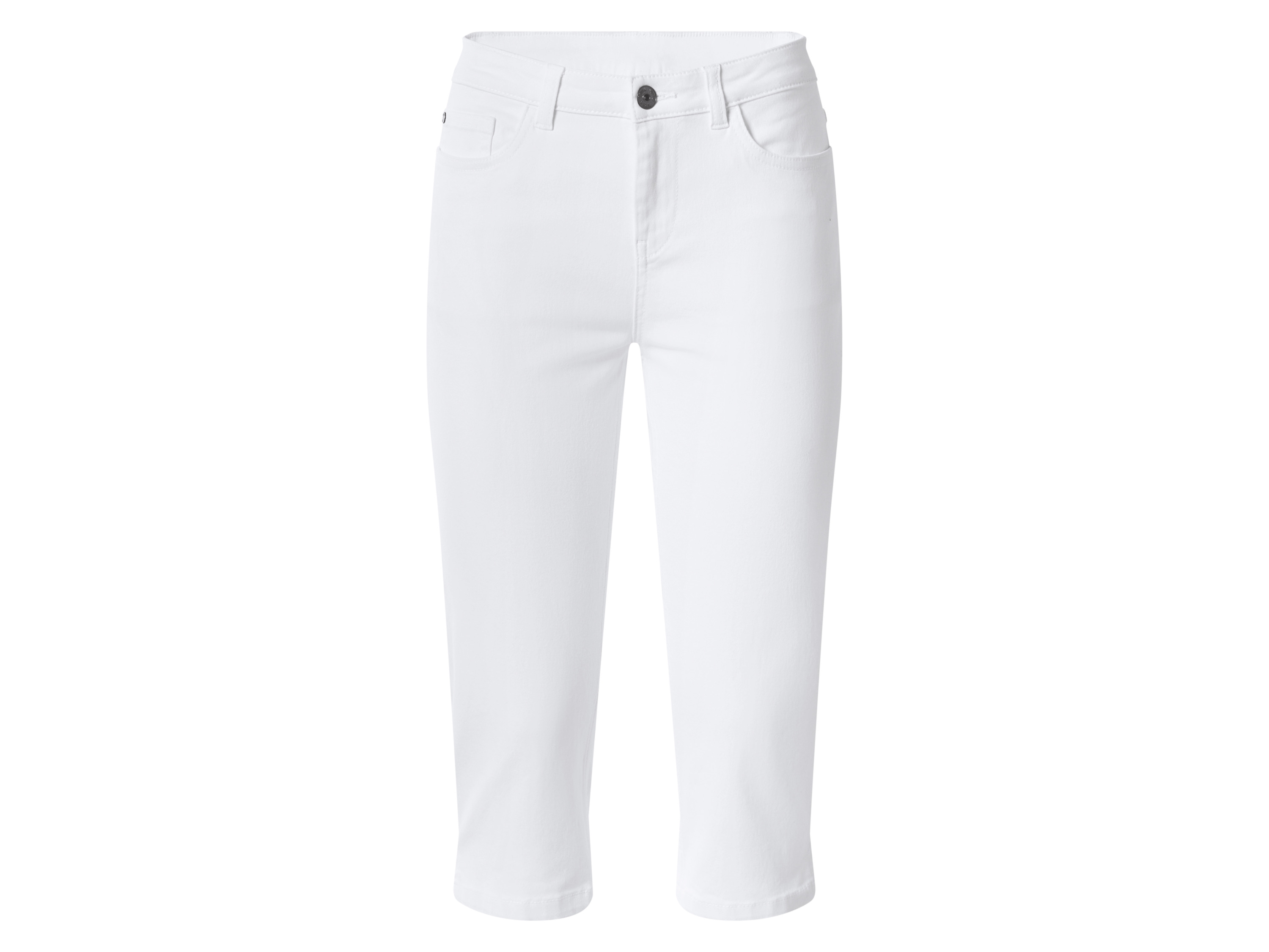esmara Jeansy capri skinny fit damskie Biały, 46