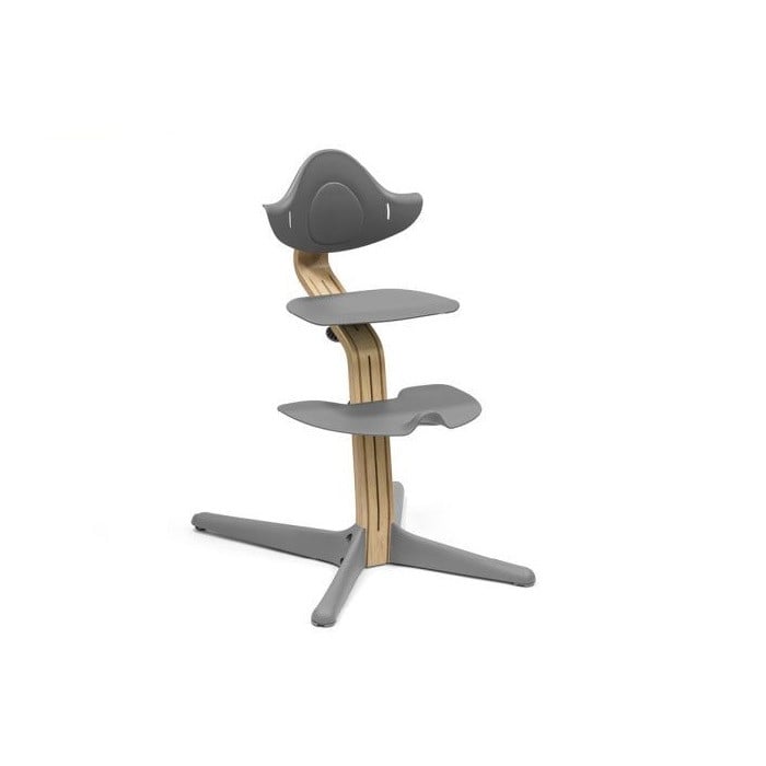 Stokke Nomi + Newborn Set - krzesełko + zestaw dla noworodka-Oak Grey-Newborn Set Grey-Grey Pink