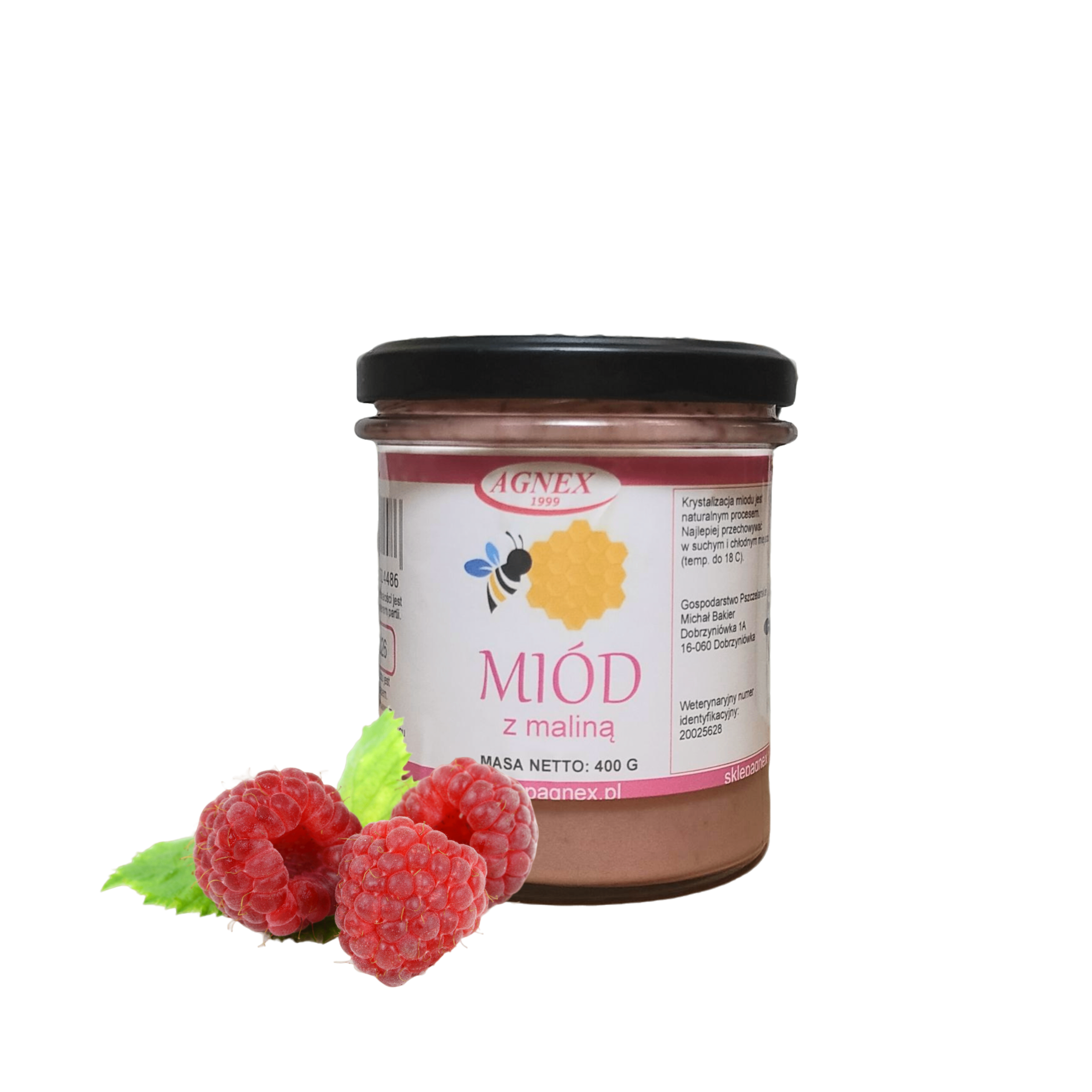 Miód z maliną 400g