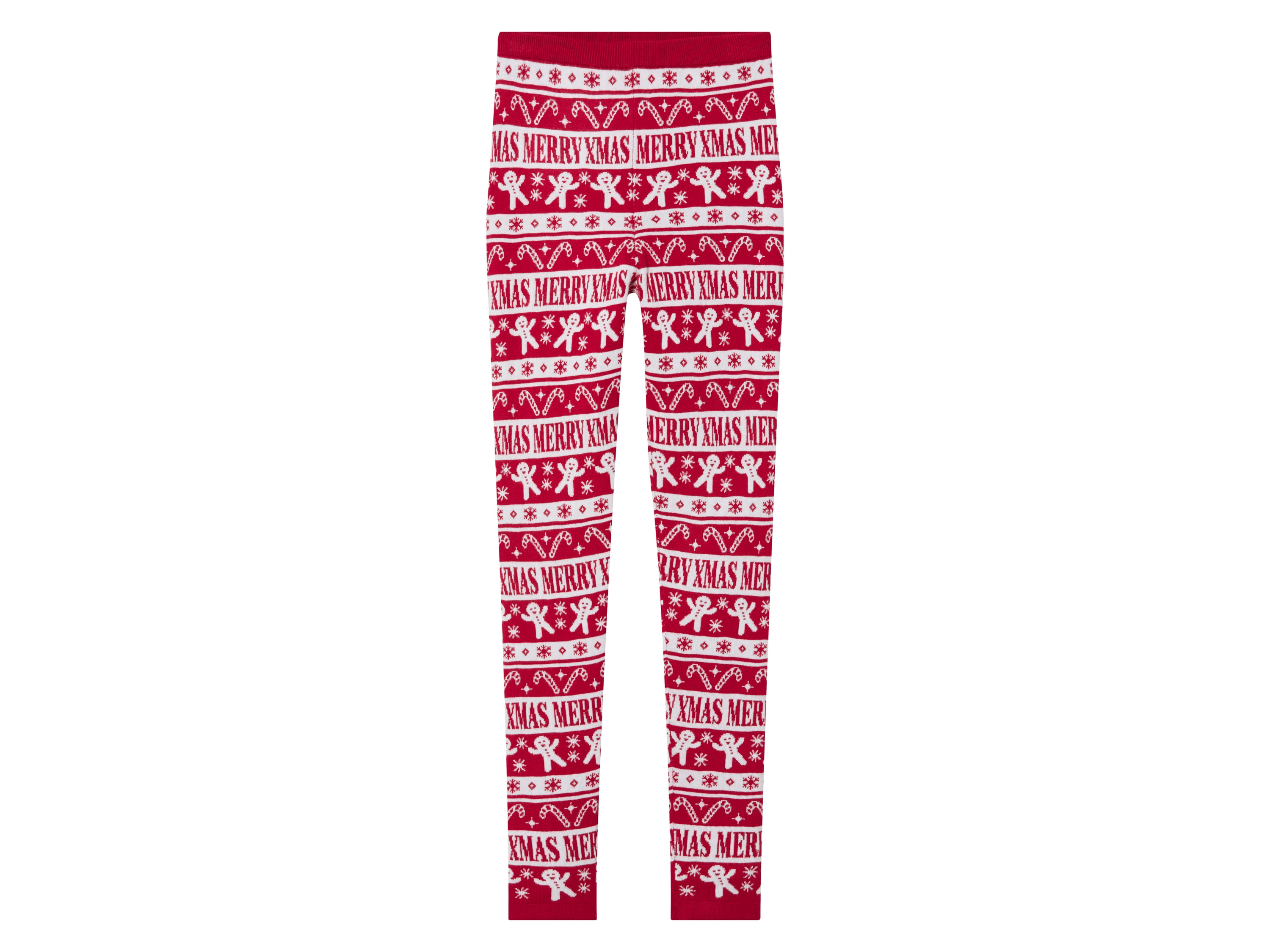 pepperts! Legginsy świąteczne dziewczęce z dzianiny Czerwony, 146/152
