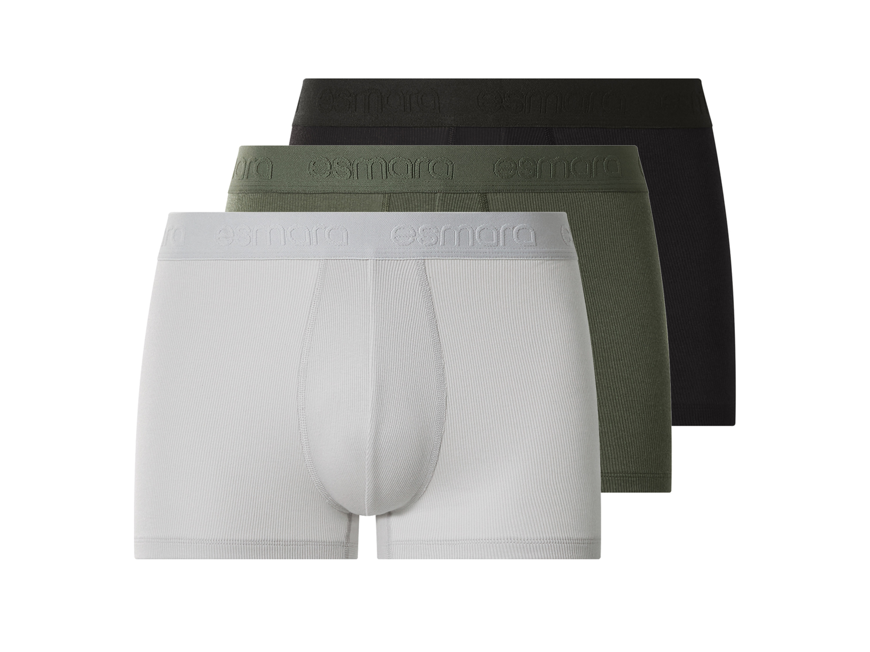 Esmara MEN Bokserki męskie, 3 pary Czarny/zielony/szary, 7/Xl